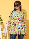 Women s Floral Printed PeplumTop