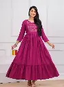 Women Embroidered Rayon Anarkali Kurta
