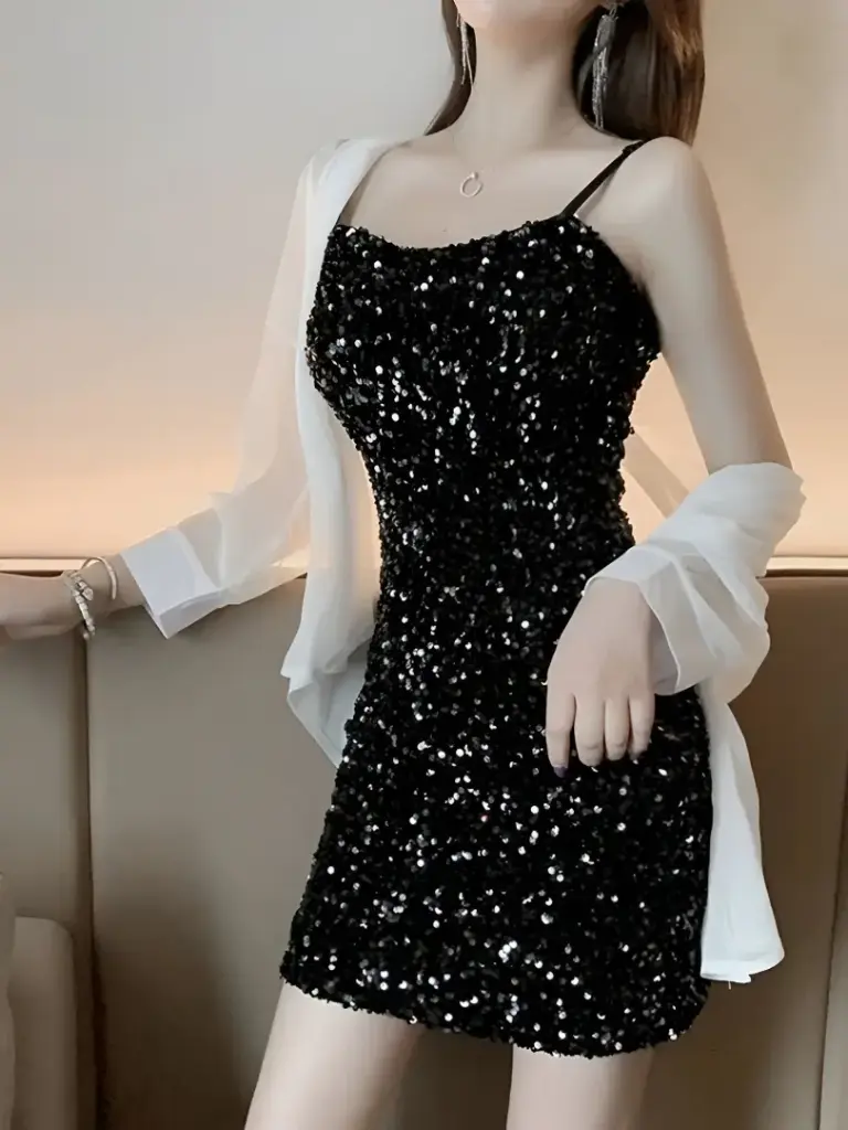  Women A-line Black Above Knee/Mid Thigh Length Dress