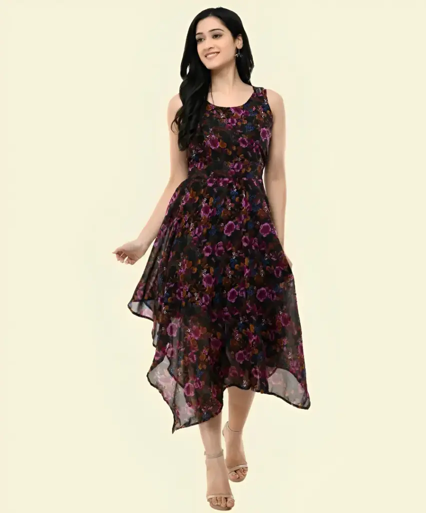 Absorbing Women Asymmetric Multicolor Dress