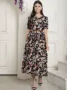 Women Printed Rayon A-line Multicolor Dress