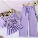 Stylish Crop Top Bottom Set with Smoky Design