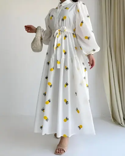  Women White Maxi Knee Length Dress