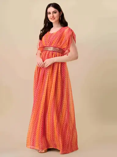 Women's Printed Georgette Readymade Kurta