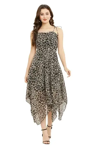 Women High Low Multicolor Maxi/Full Length Dress 